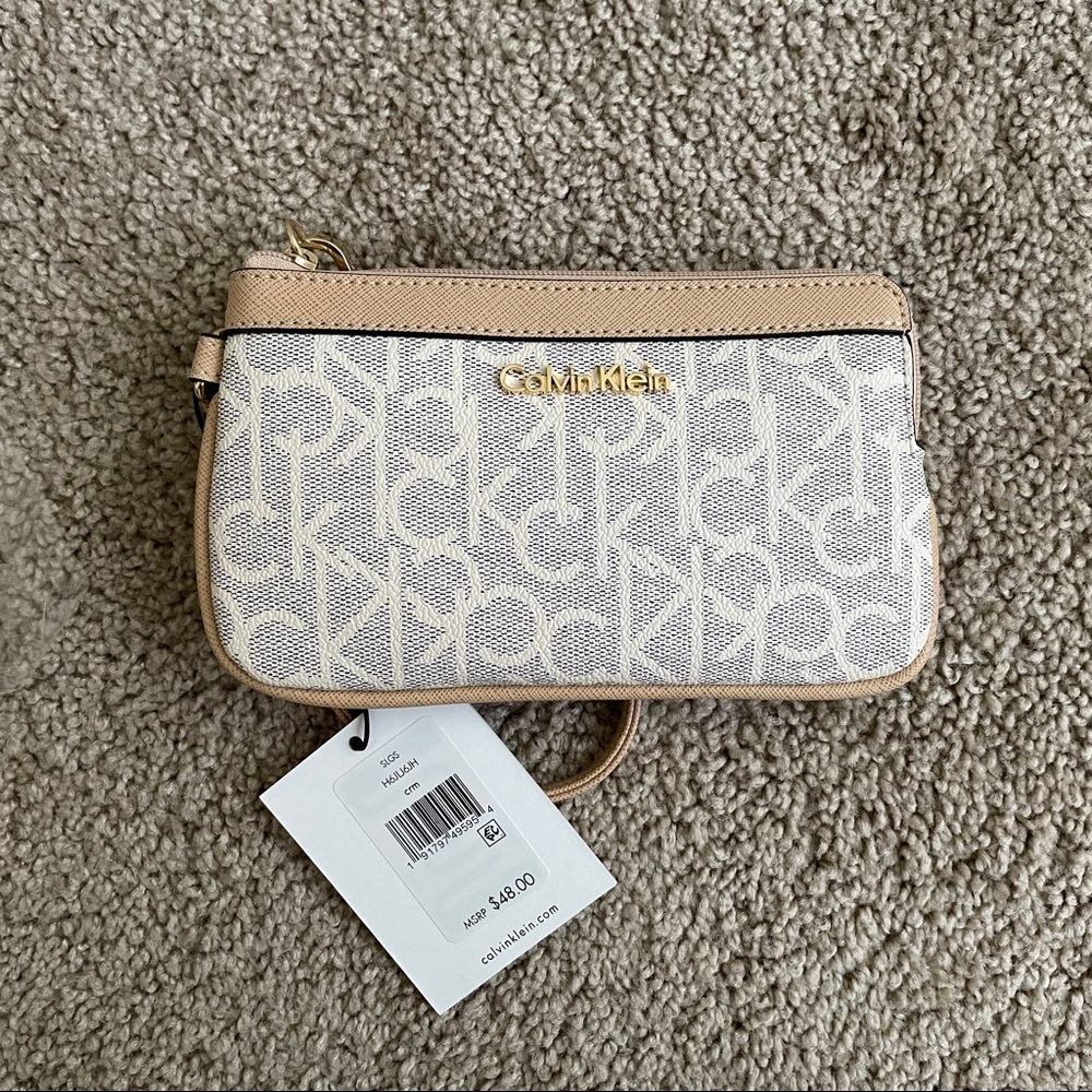 NWT Calvin Klein Monogram Wristlet